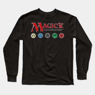 Magick, Aleister Crowley Style! - Trading Card Parody (Variant) Long Sleeve T-Shirt